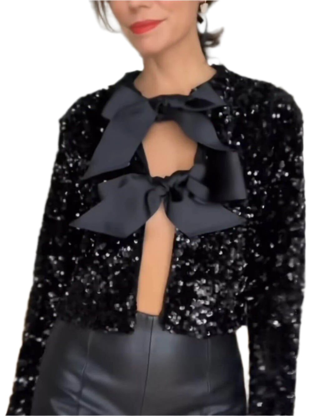 Giulia - Damen Schleifenjacke mit Pailletten