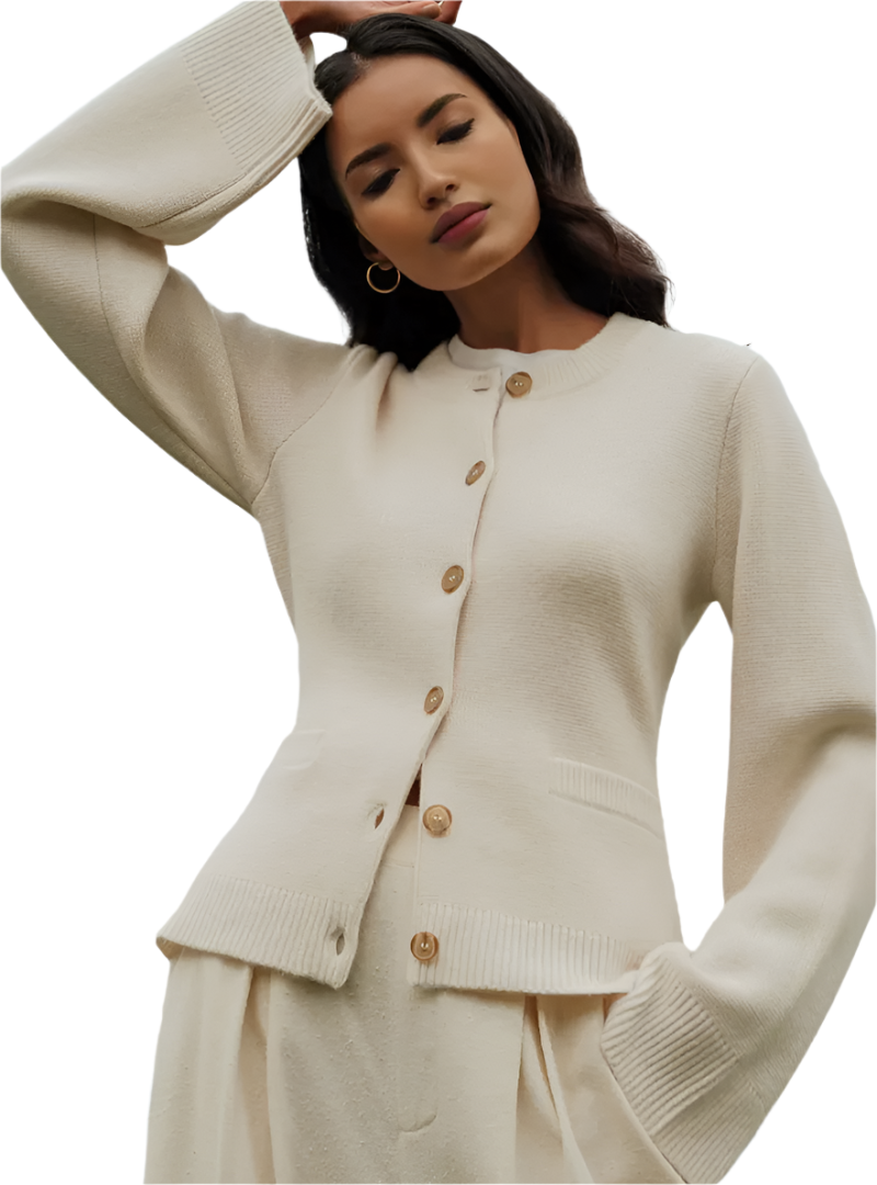 Giulia – Weiche Kaschmir-Strickjacke mit Knöpfen für Damen