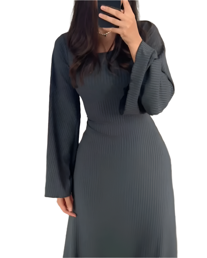 Isabella – Elegantes Strickkleid mit Bindegürtel für Damen