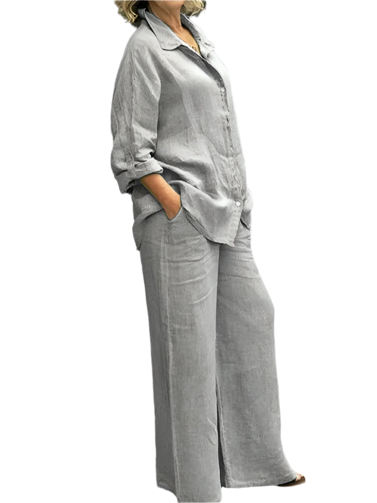 Lina - Damen 2-teiliges Leinen-Set