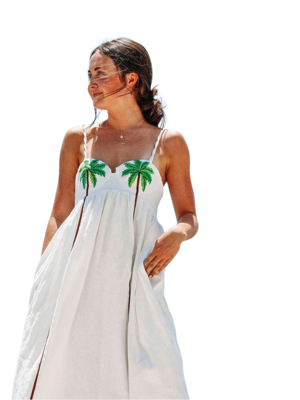 Isabella – Damen Slip-Kleid mit tropischem Print