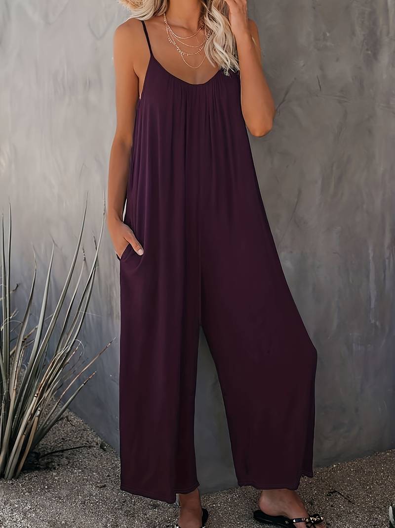 Magda – Rüschen-Boho-Overall mit weitem Bein für Damen