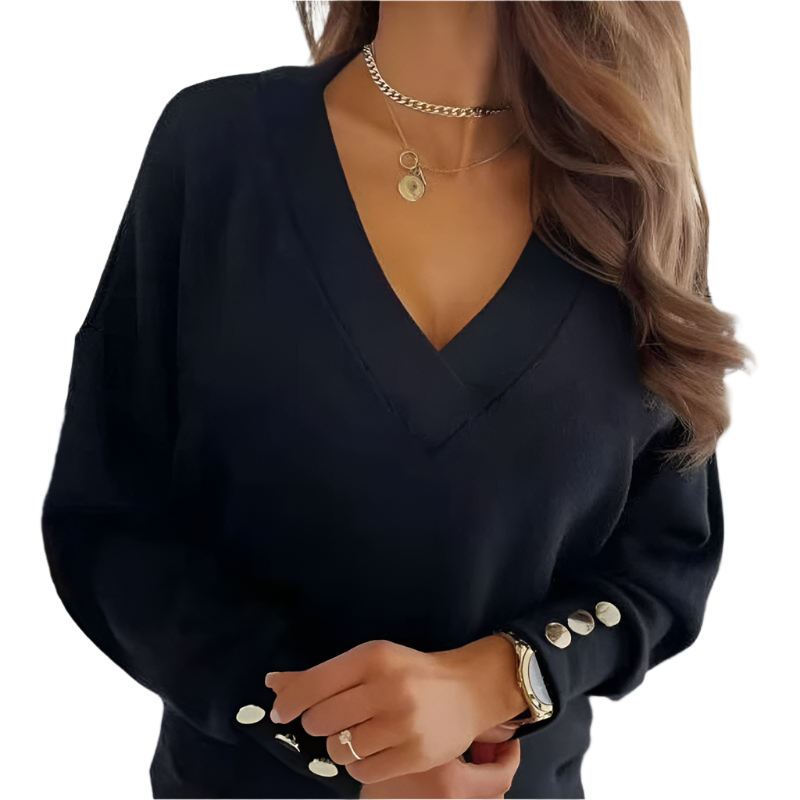 Sophia – Luxuriöser Damenpullover mit V-Ausschnitt