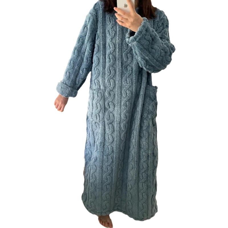 Elena – Luxuriöse Korallensamt Damen Winter-Hausmode