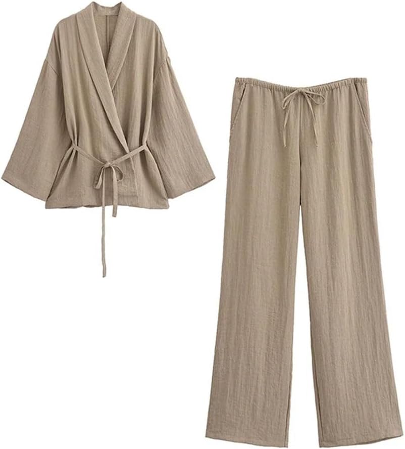 Sofia – High-Waist Damen-Weitbein-Hosen Set