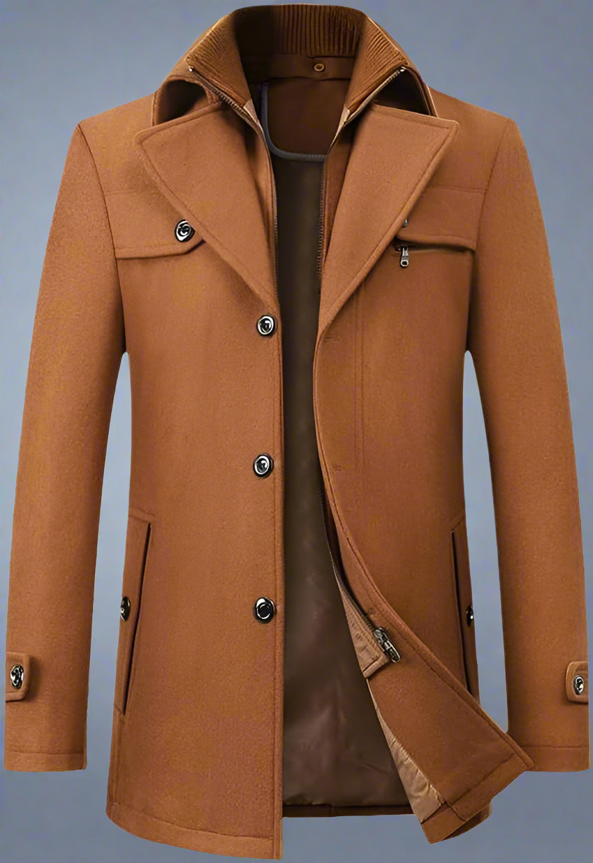 Luca – Langer Herrenmantel aus Wollmischung