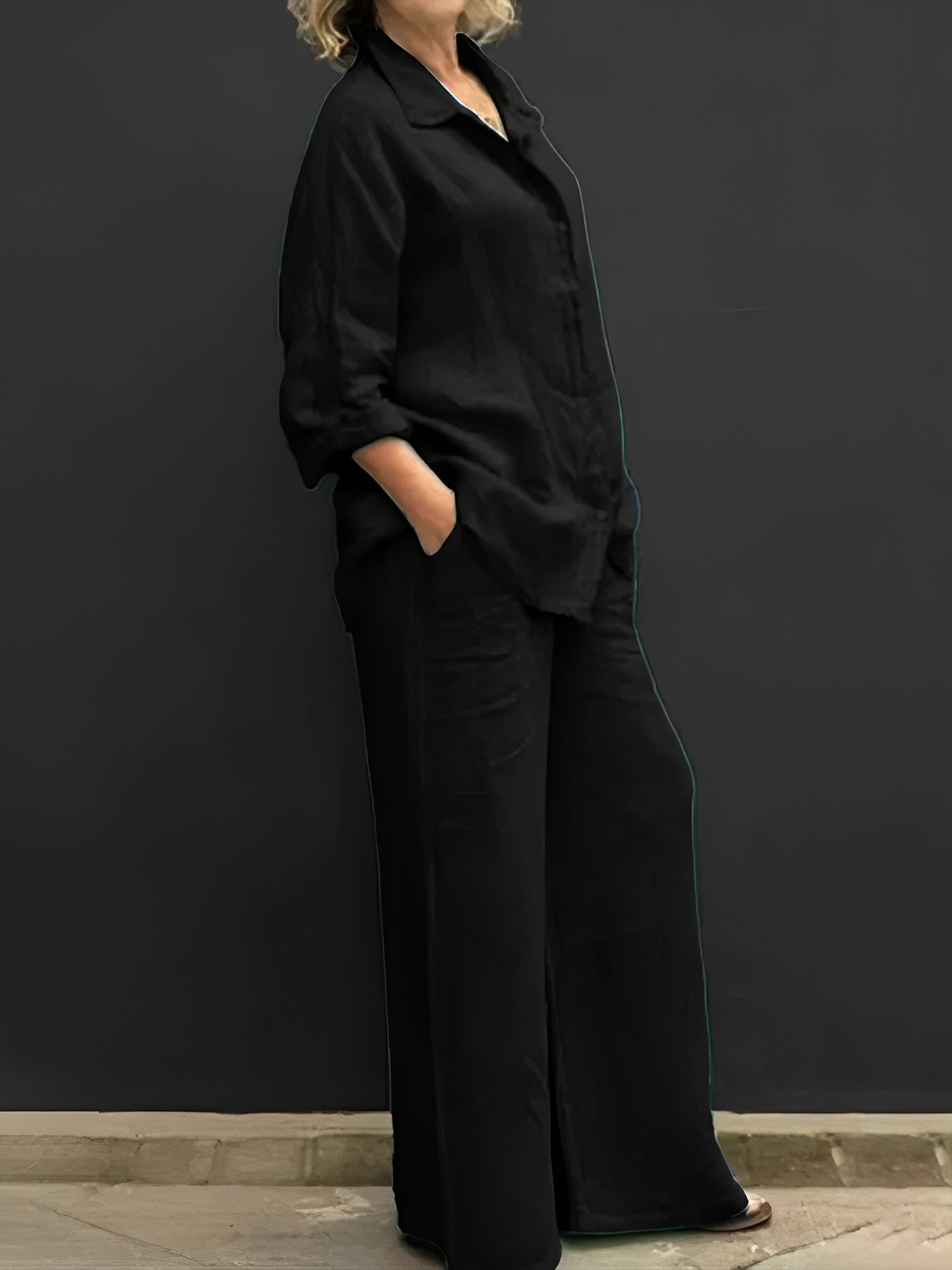 Lina - Damen 2-teiliges Leinen-Set