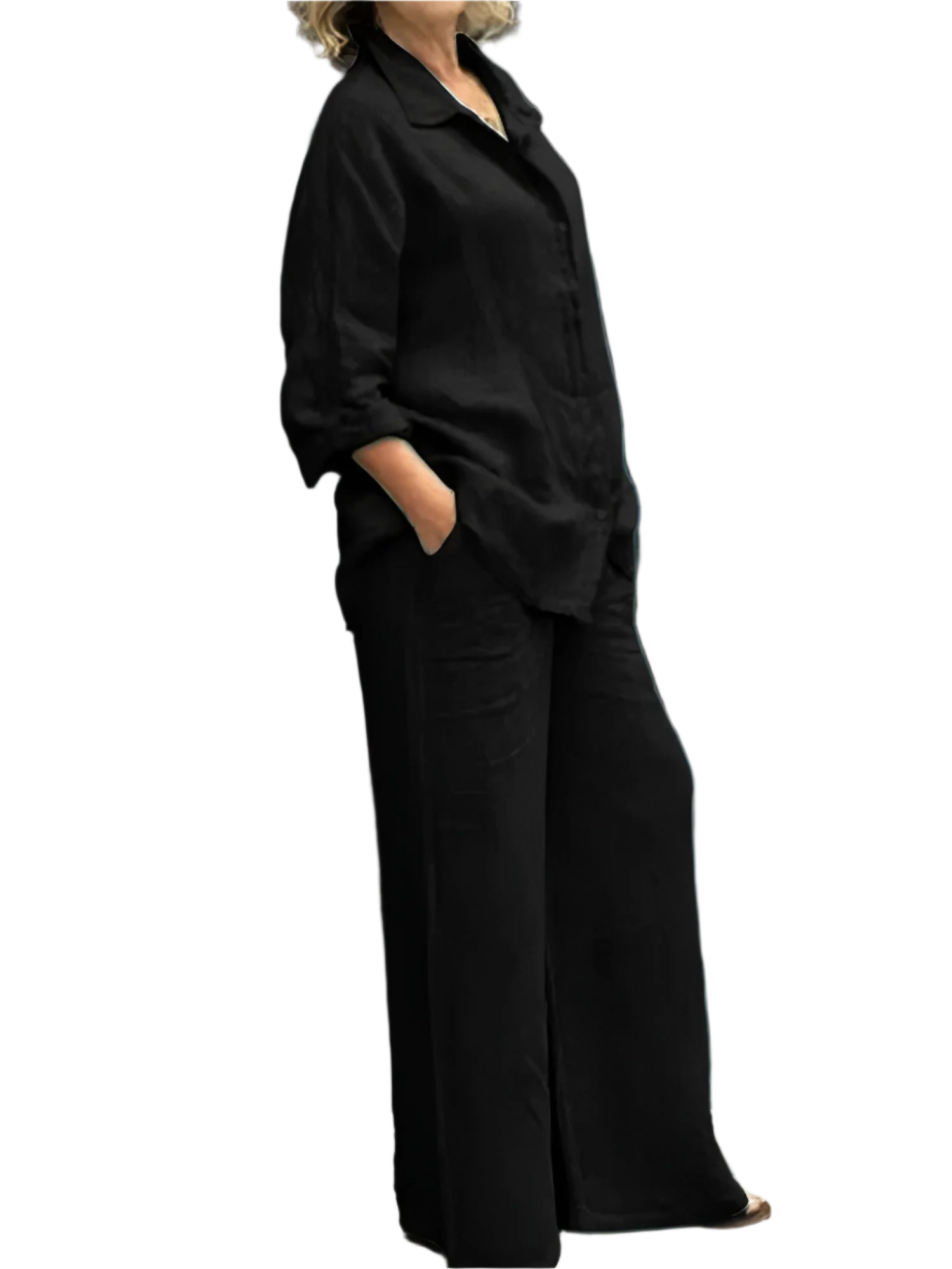 Lina - Damen 2-teiliges Leinen-Set