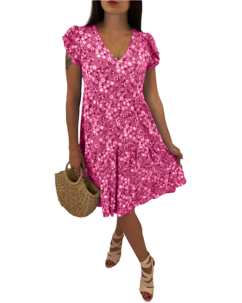 Elena – Blumiges Midi-Kleid für Damen