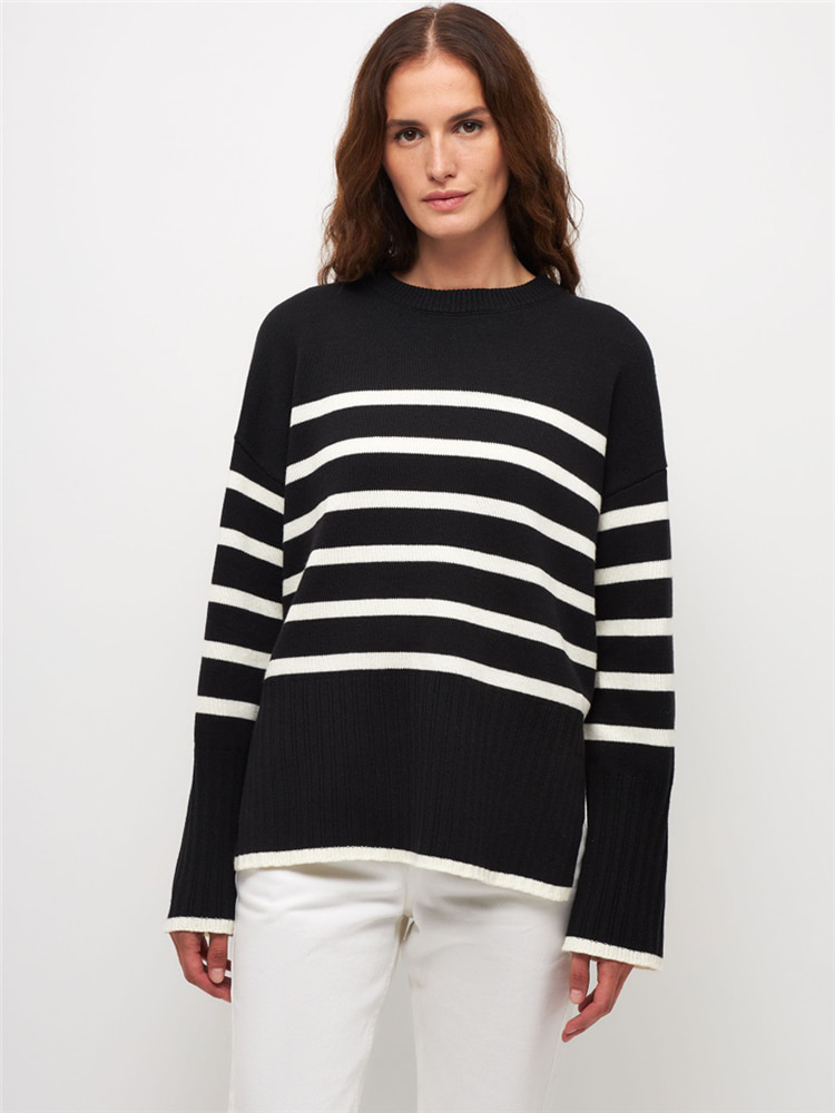 Élise – Bequemer Damen-Pullover mit Streifen