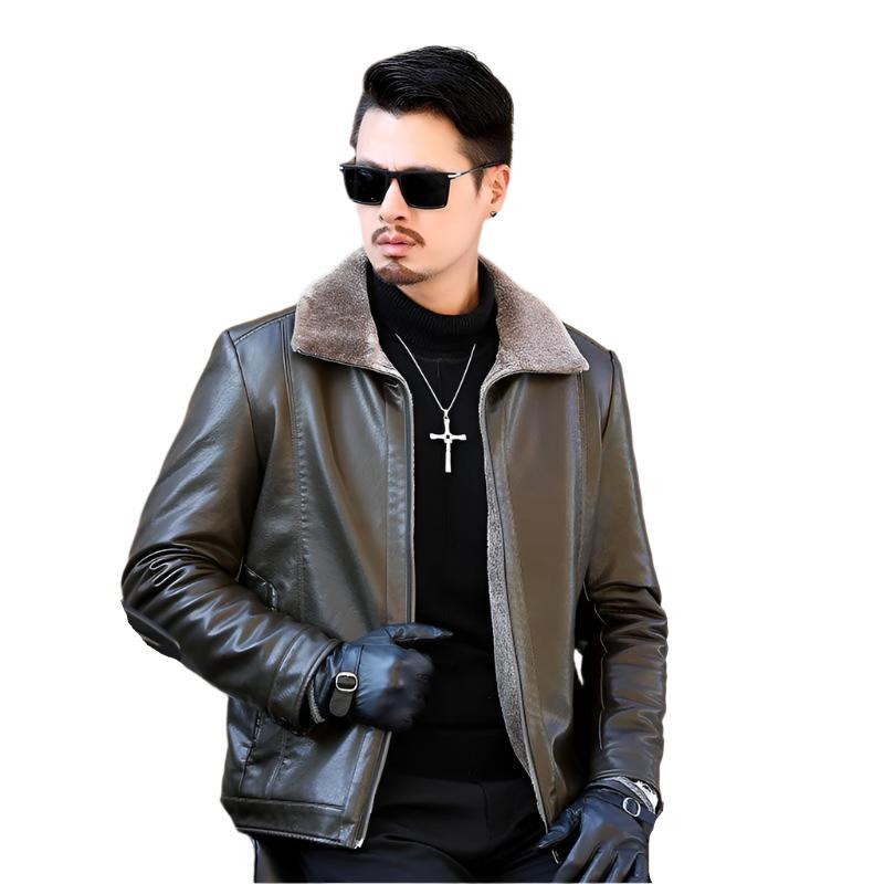 Ingo – Herren Jacke aus Kunstfleece und Leder