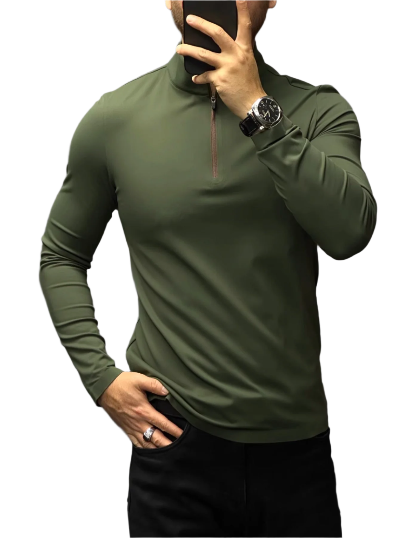 Matteo – Gemütliches Herren-Halbzipper T-Shirt aus Smooth Blend