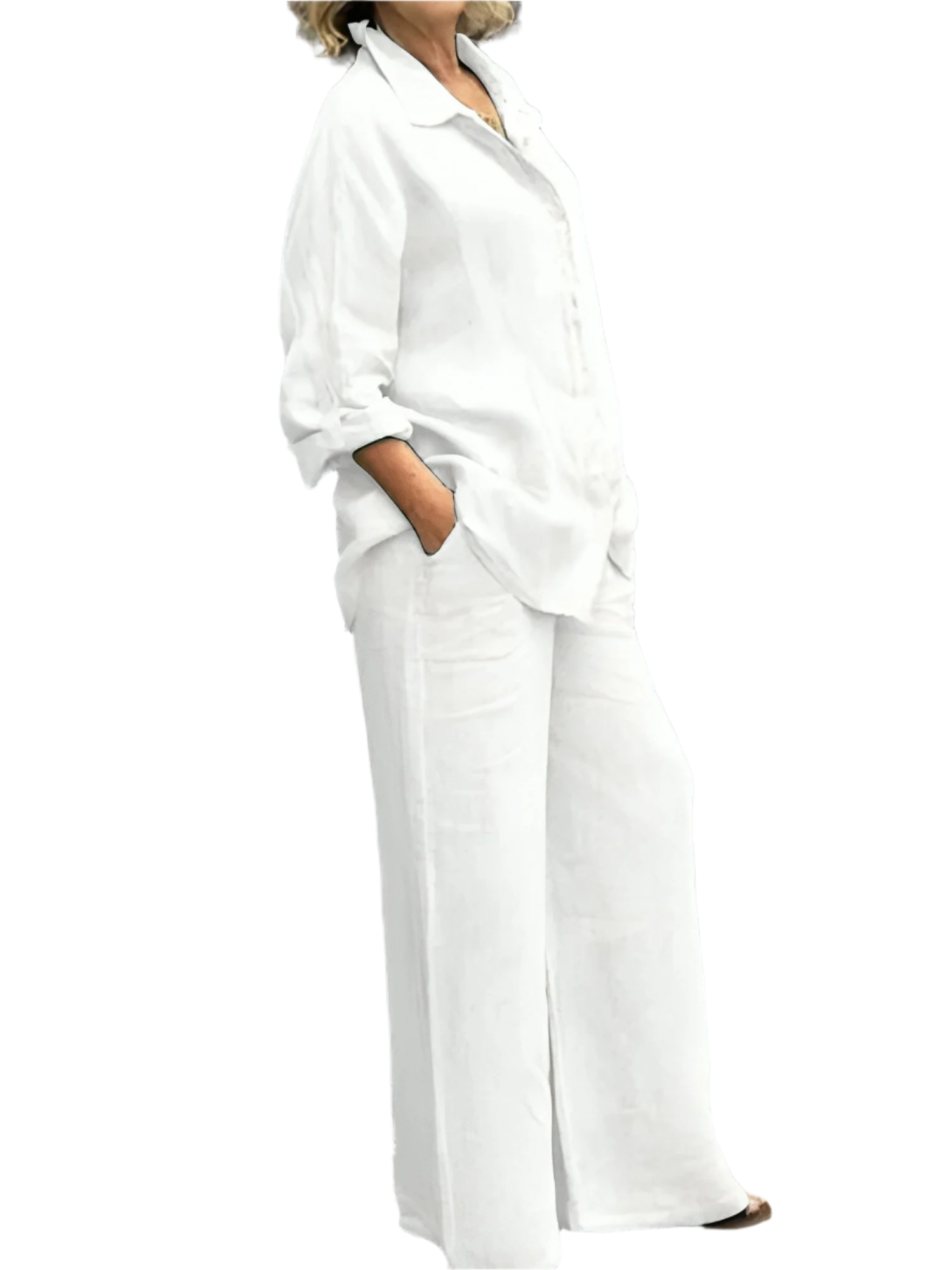 Lina - Damen 2-teiliges Leinen-Set