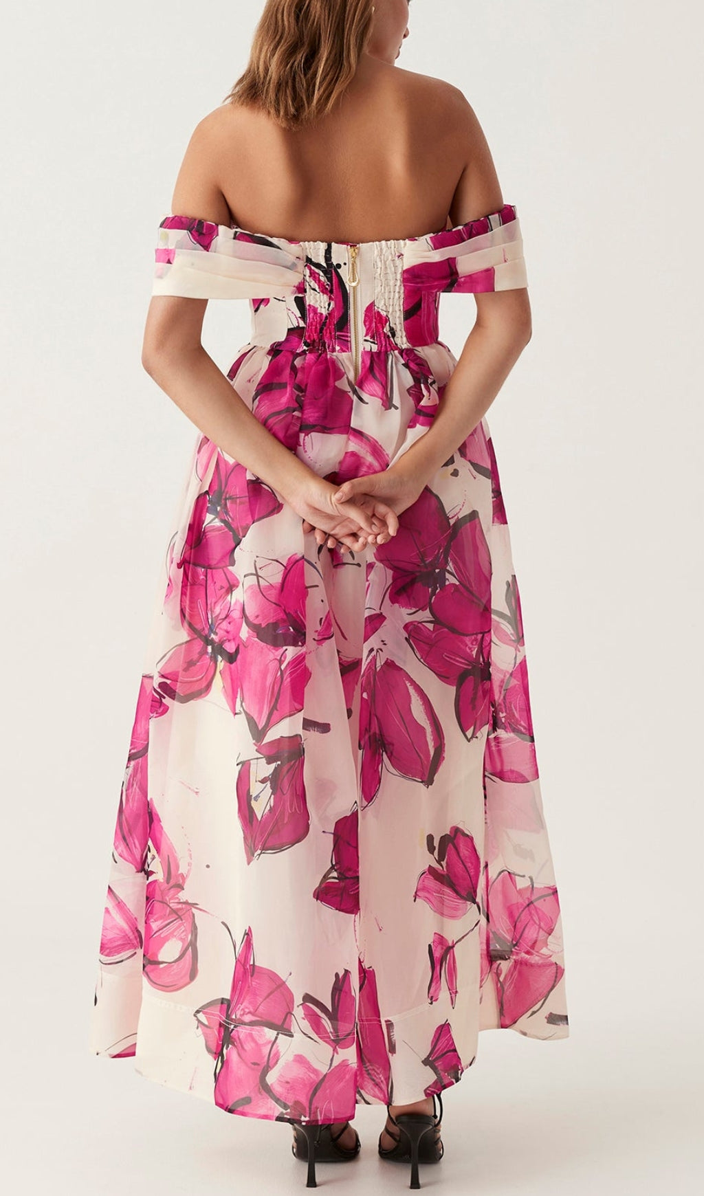 Isabella – Elegantes Bedrucktes Corsagen-Maxikleid für Damen