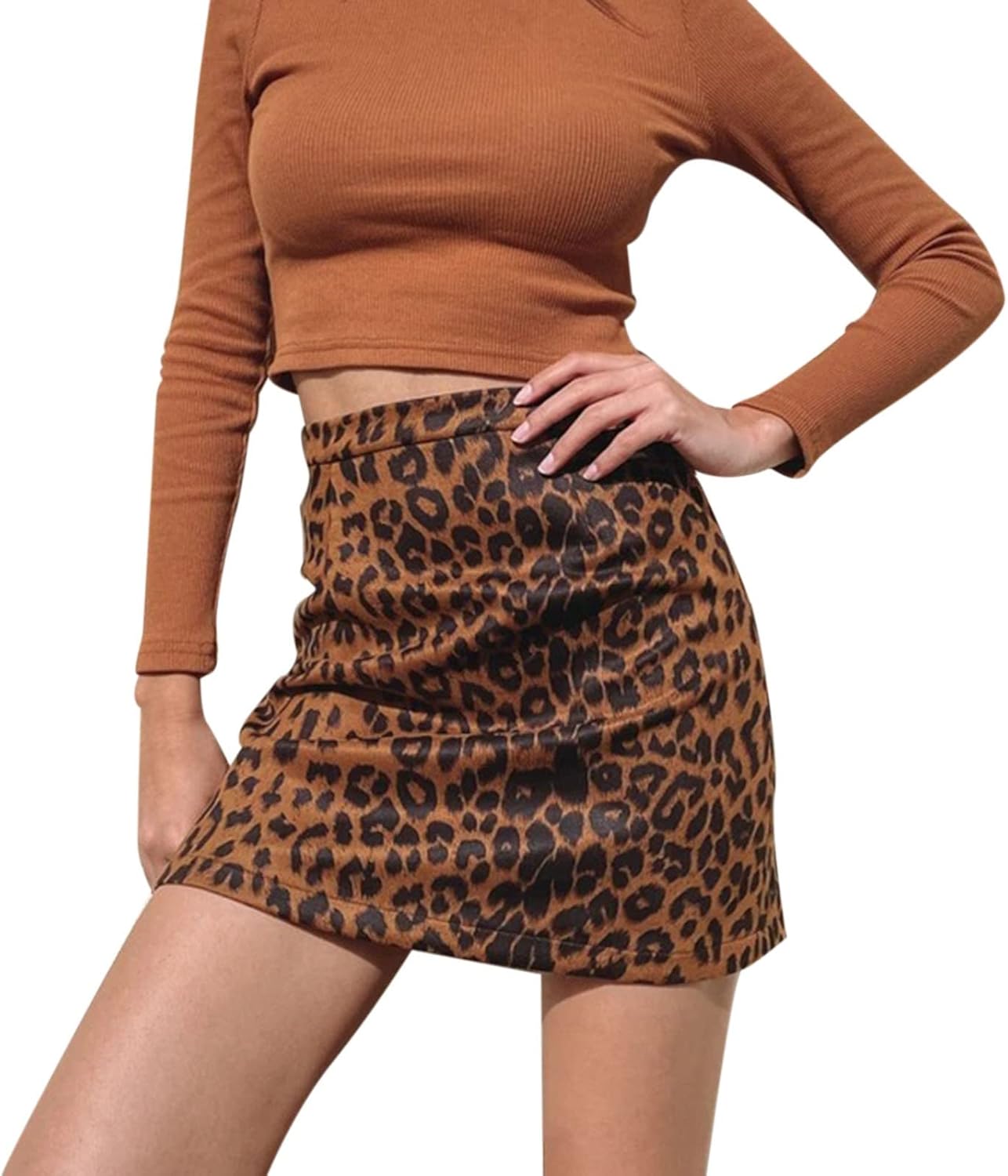 Livia – Leopardenmuster Hohe Taille Damenrock