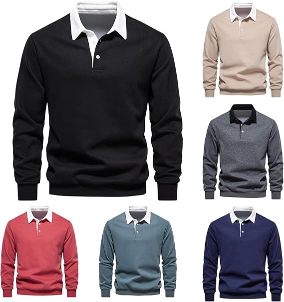 Aiden – Slim-Fit Herren Langarm-Poloshirt