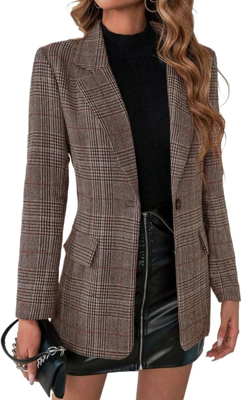 Iris– Casual Karierter Damenblazer