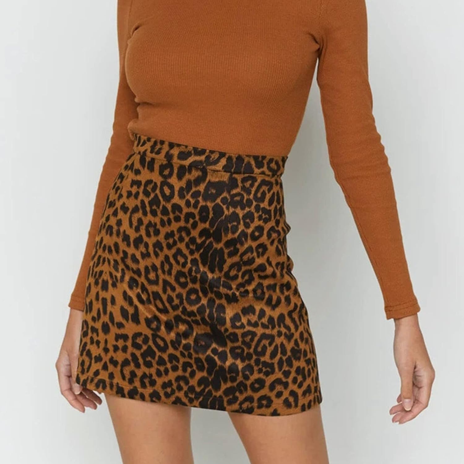 Livia – Leopardenmuster Hohe Taille Damenrock