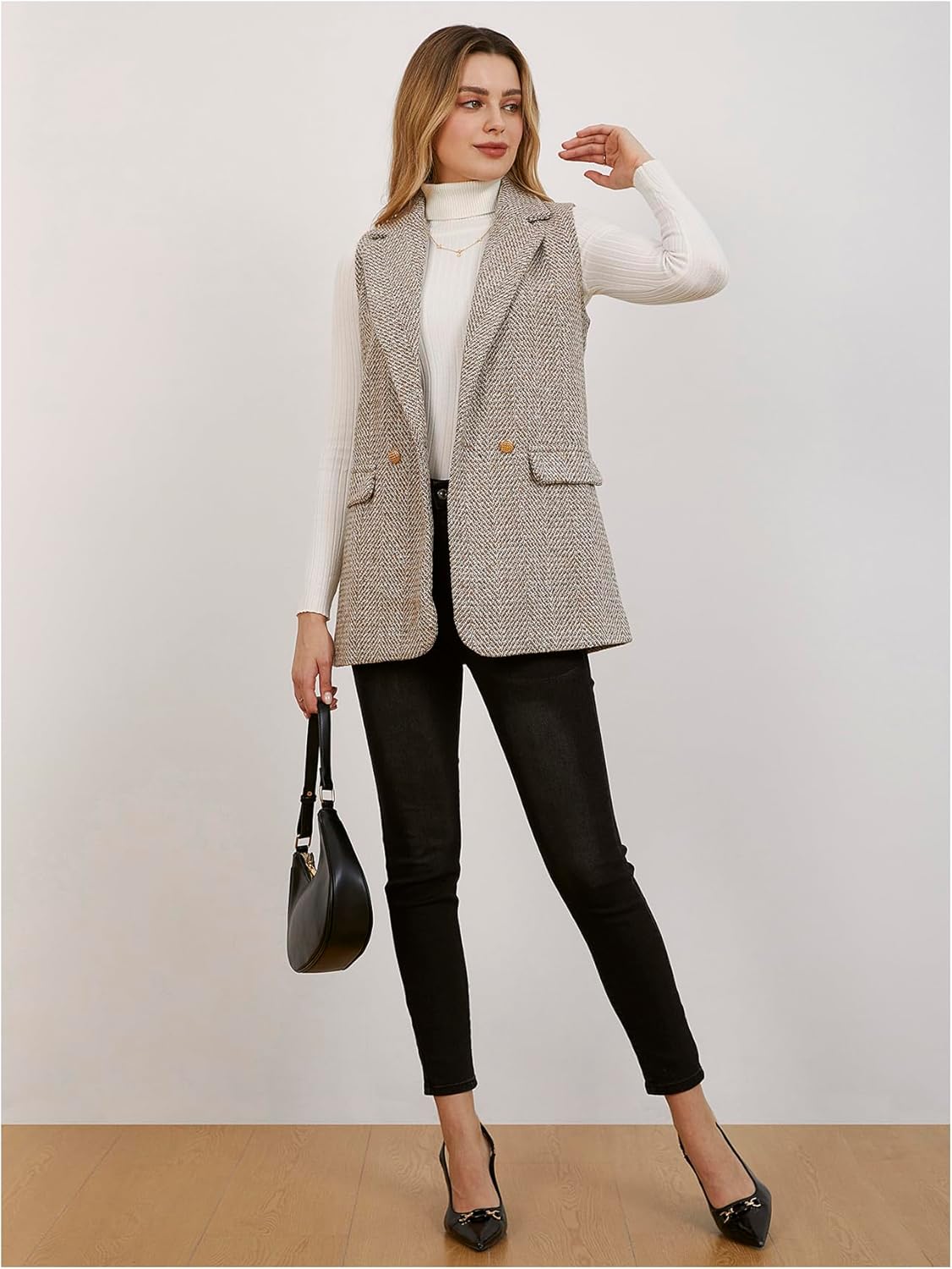 Micah – Elegante Tweed-Westenjacke für Damen