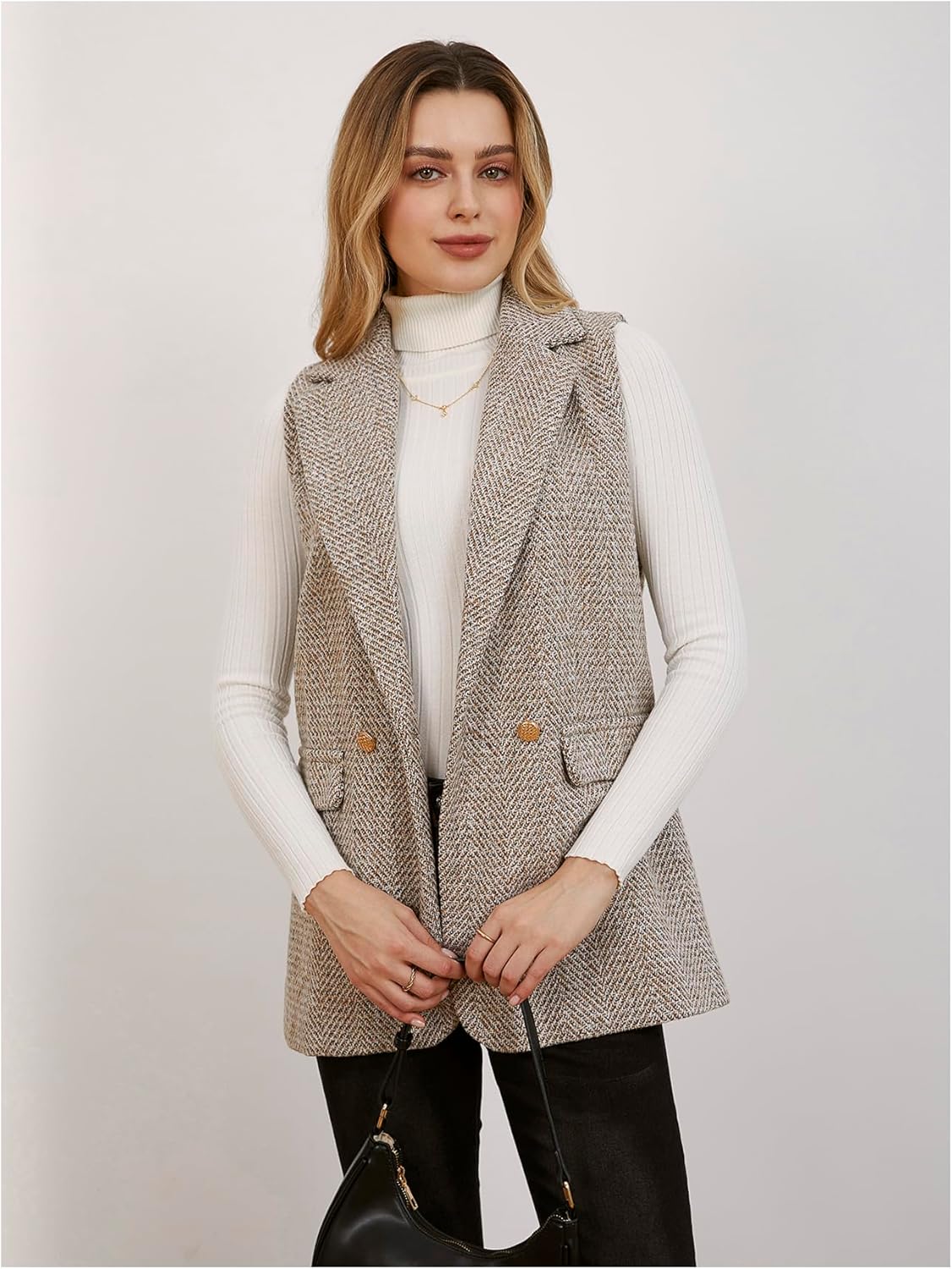 Micah – Elegante Tweed-Westenjacke für Damen