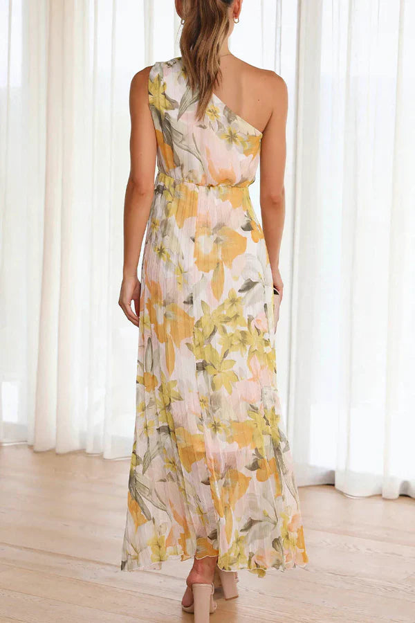 Gabriella – Elegantes Ein-Schulter-Blumenkleid für Frauen