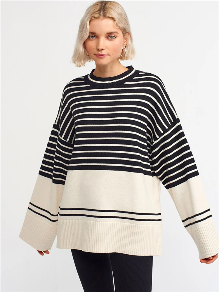 Élise – Bequemer Damen-Pullover mit Streifen