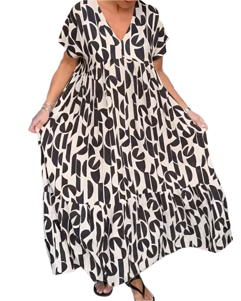 Isabella – Elegantes Damenkleid mit V-Ausschnitt und Taillenschnitt