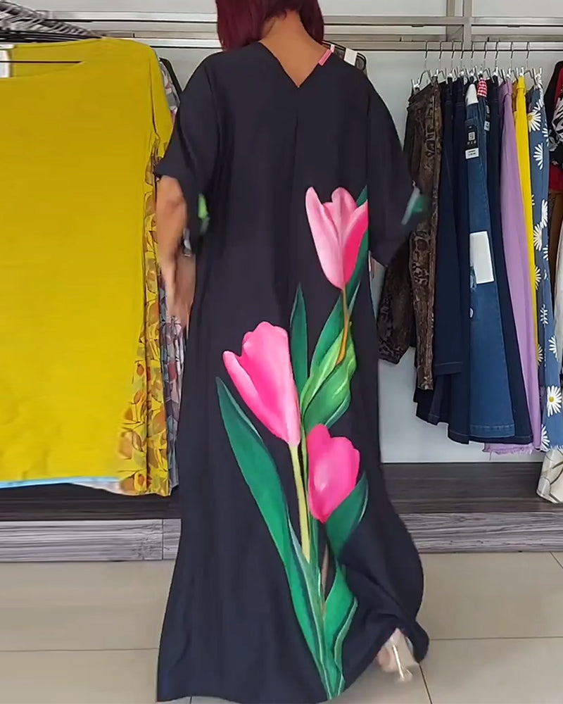 Lena – Frauen Kleid mit Tulpenmuster