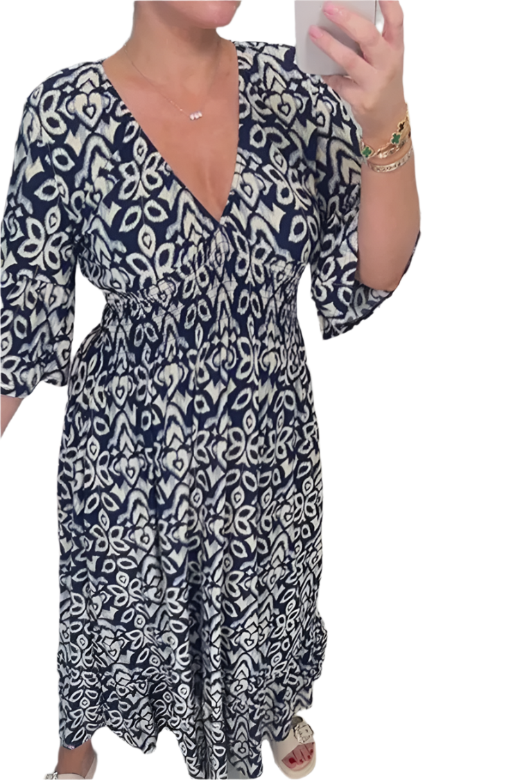 Sofia– Elegantes Maxikleid mit V-Ausschnitt für Damen