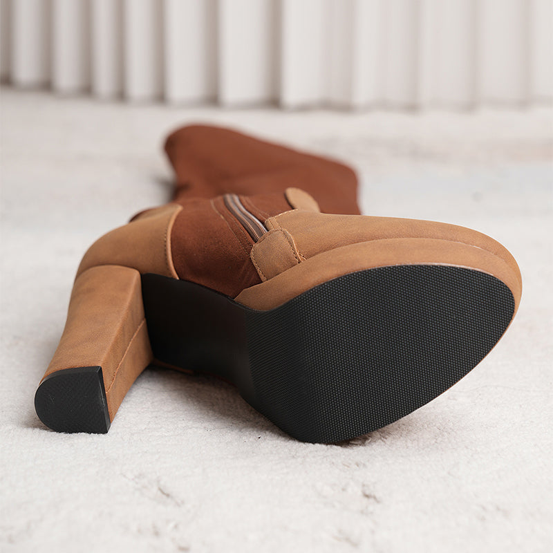 Isabella – Luxuriöse Wildleder Overknee-Stiefel für Damen