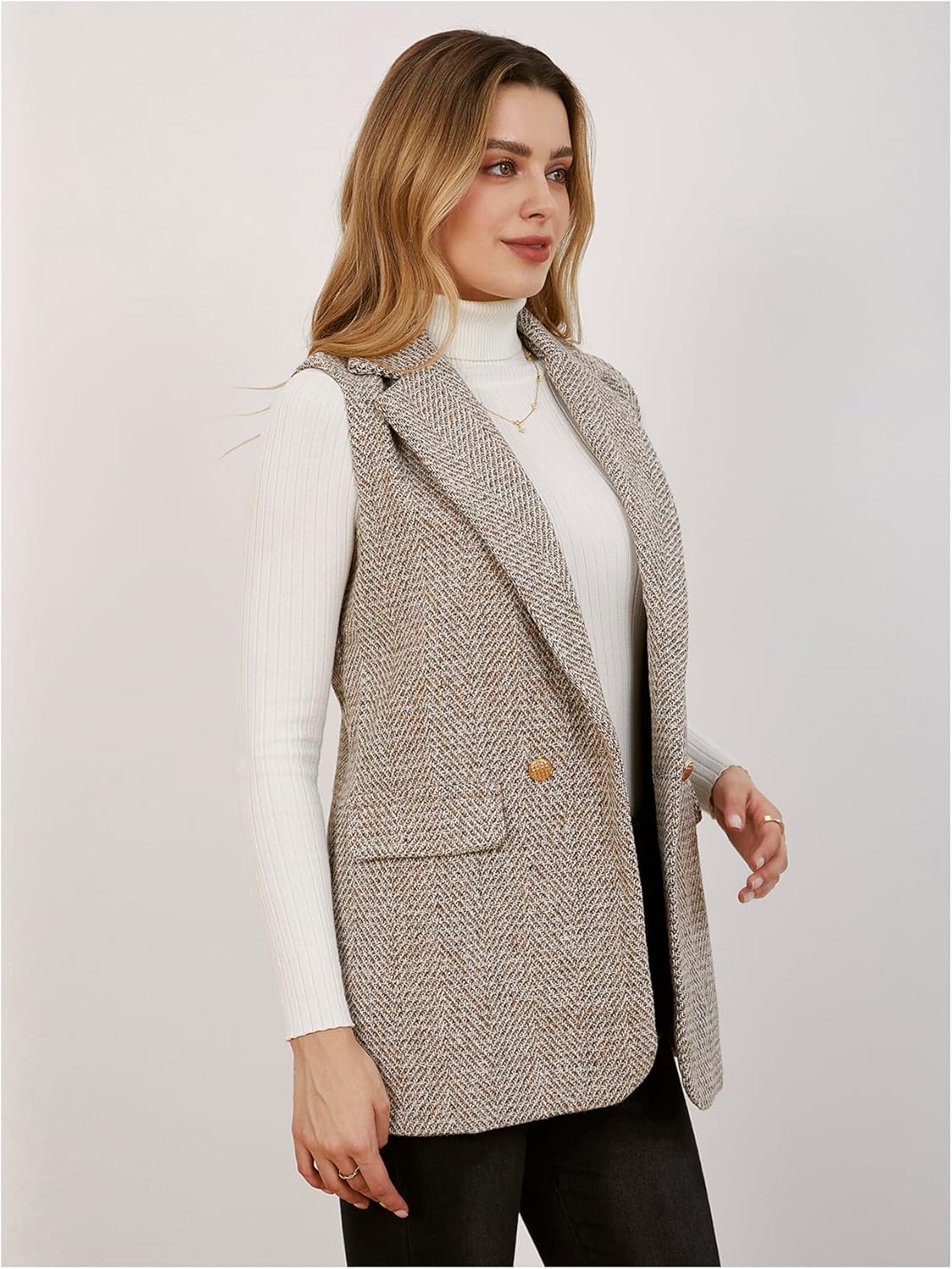 Micah – Elegante Tweed-Westenjacke für Damen