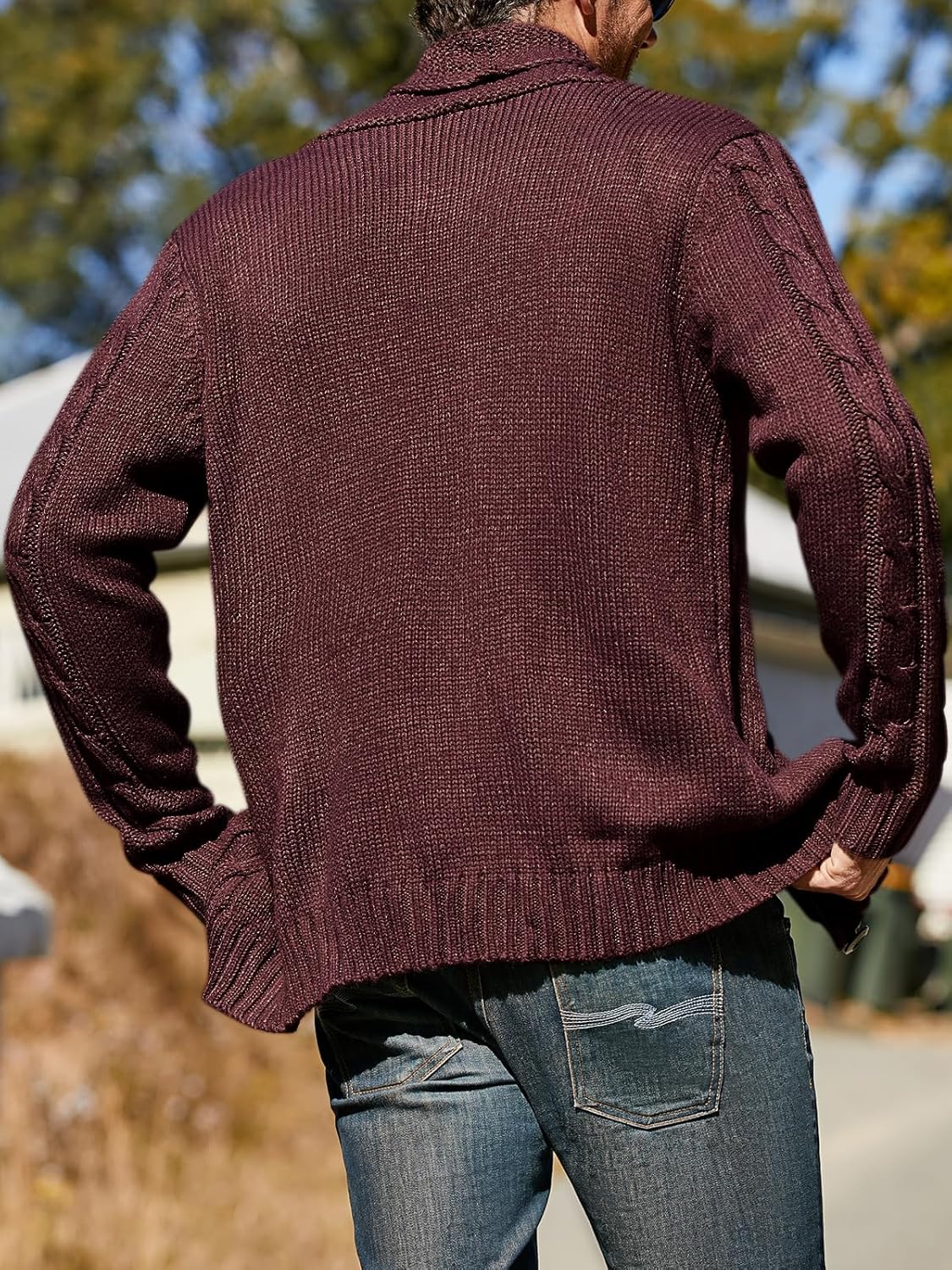 Lorenzo – Slim-Fit Herren Strickjacke mit Zopfmuster