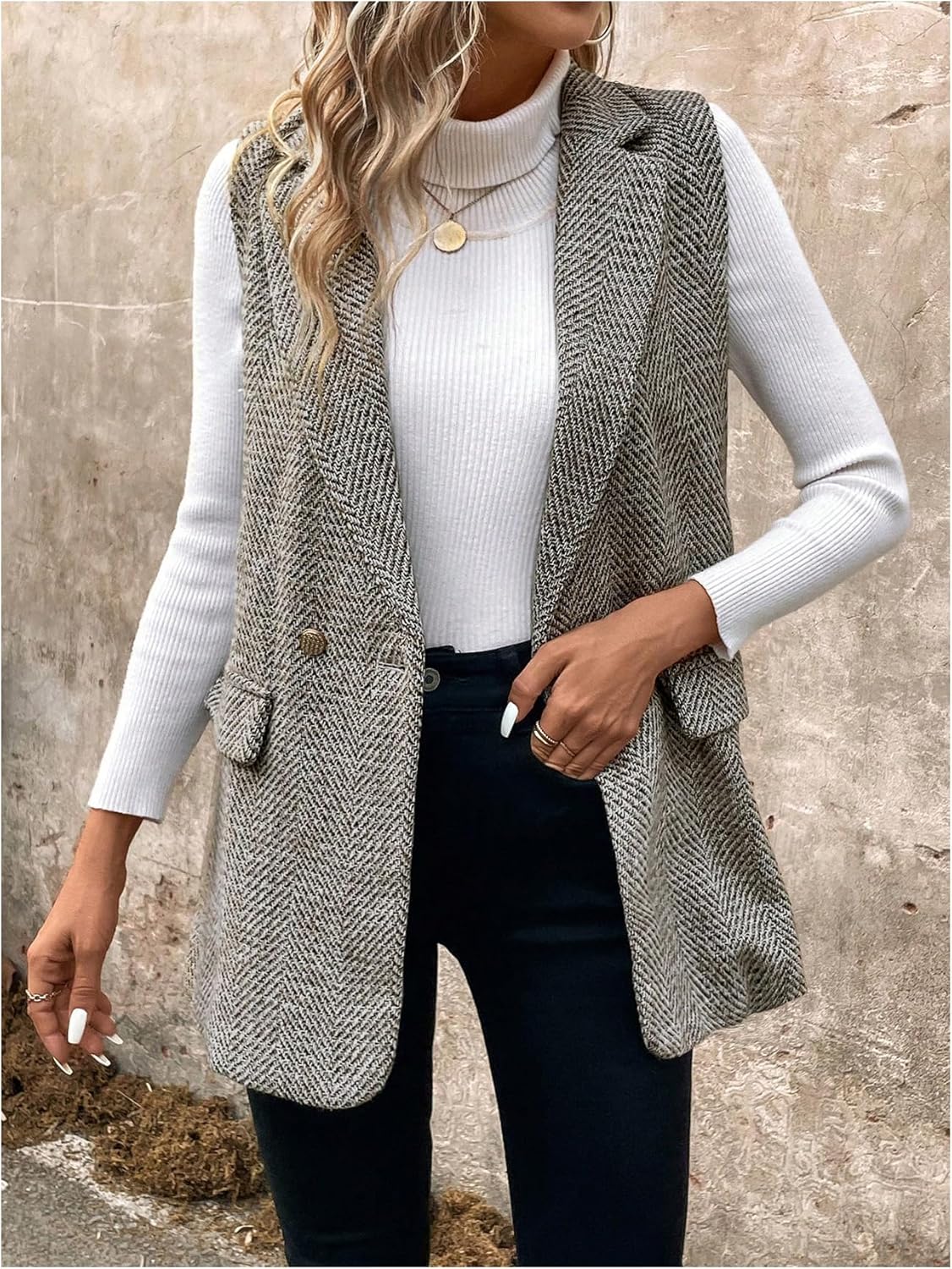 Micah – Elegante Tweed-Westenjacke für Damen