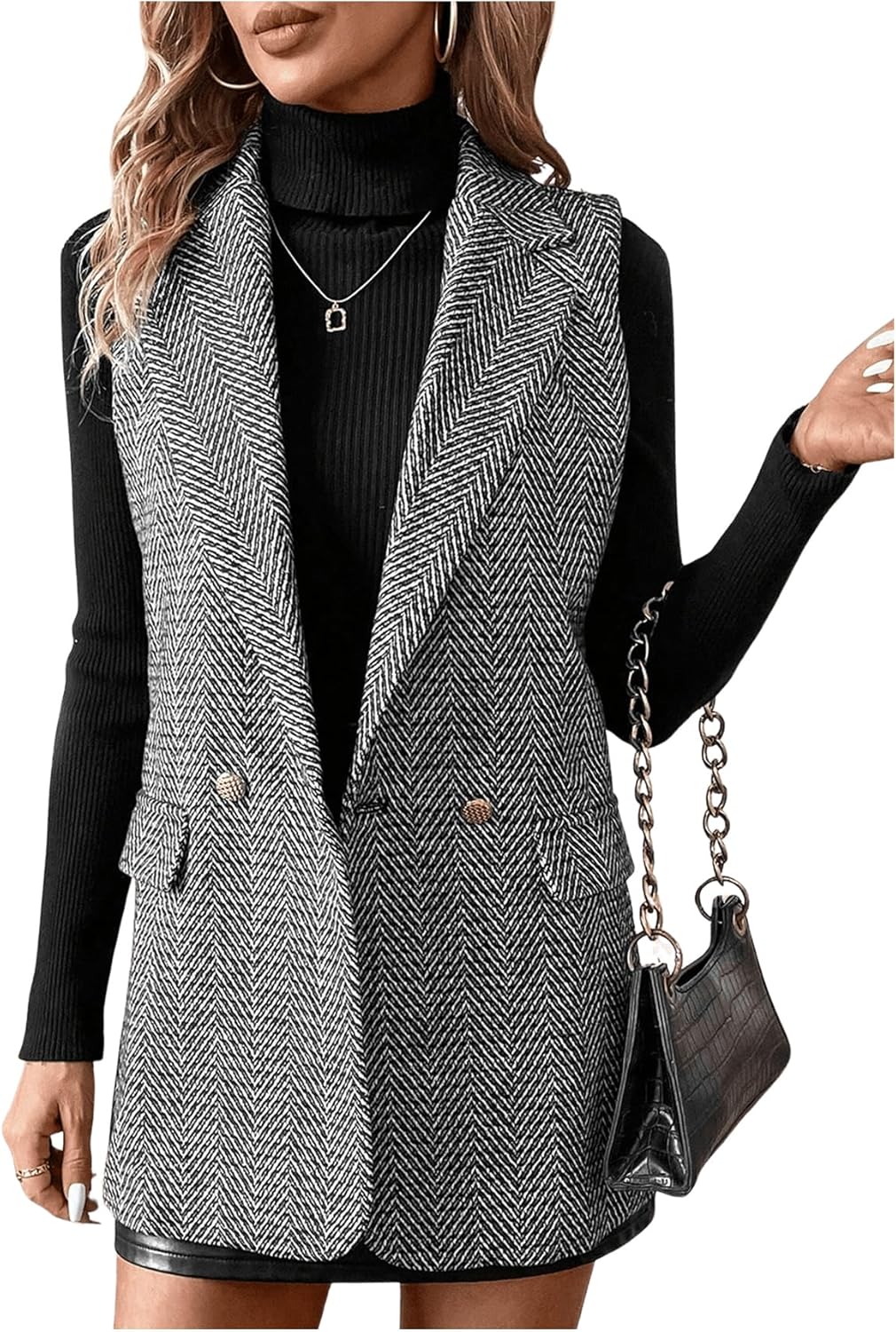 Micah – Elegante Tweed-Westenjacke für Damen