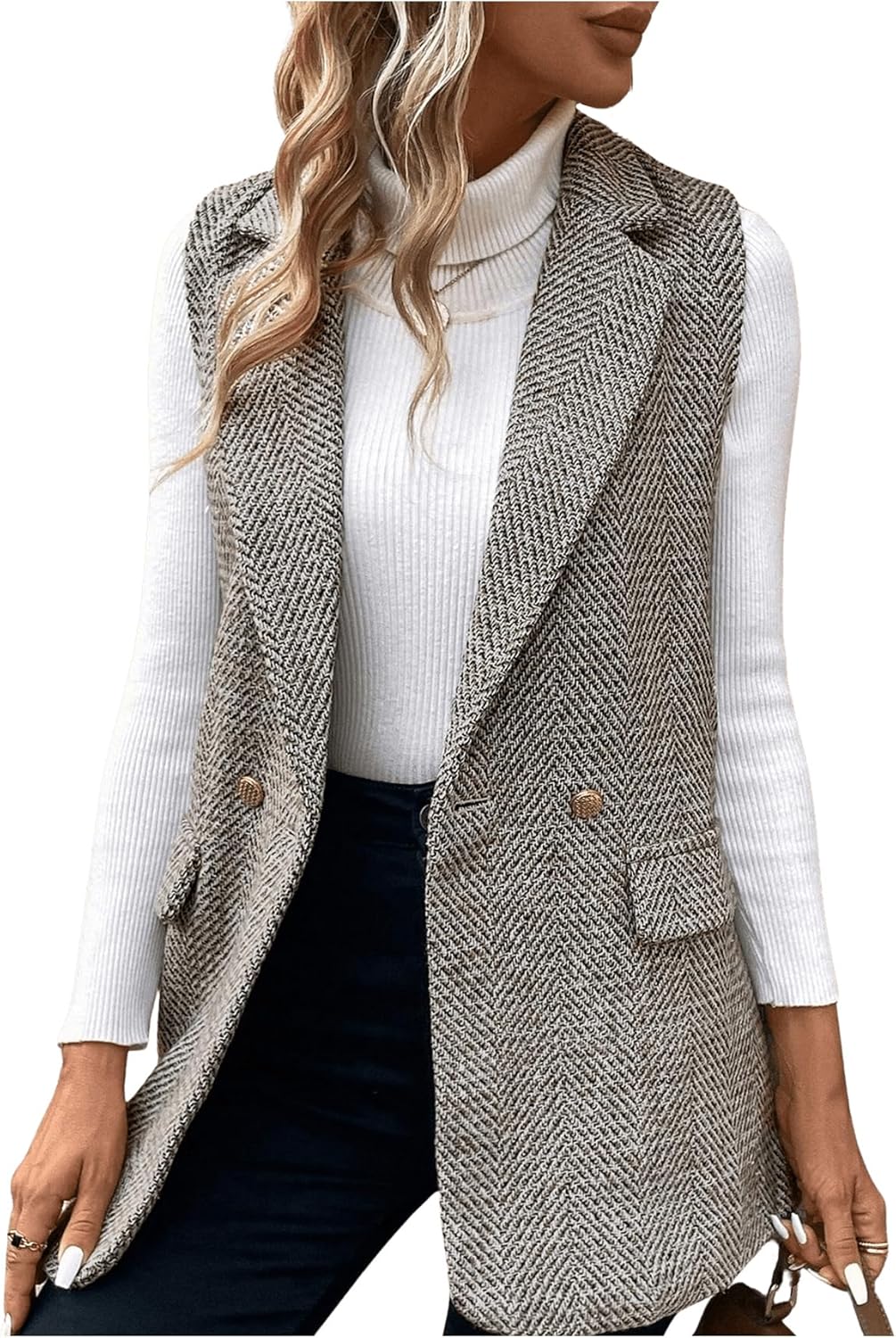 Micah – Elegante Tweed-Westenjacke für Damen