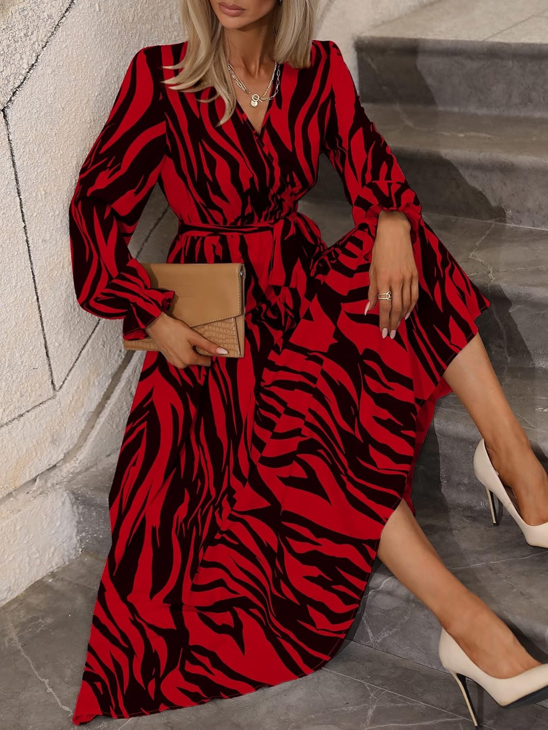 Sophie – Unity Zebra-gestreiftes Damenkleid