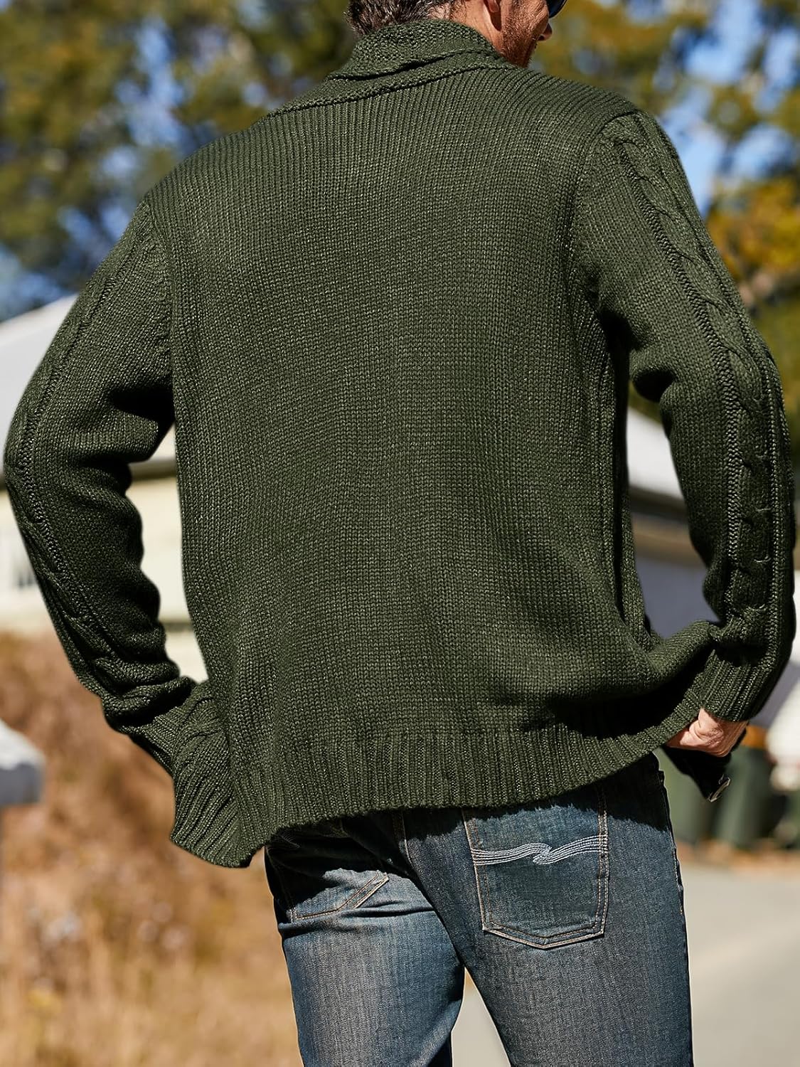 Lorenzo – Slim-Fit Herren Strickjacke mit Zopfmuster