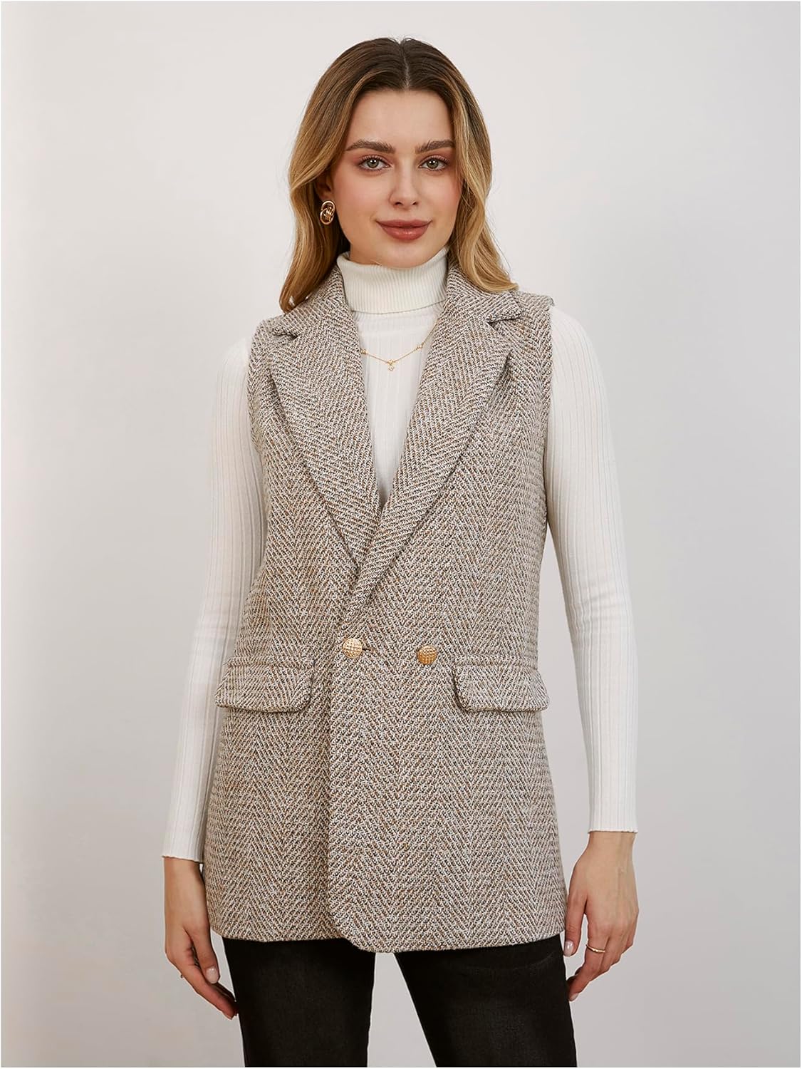 Micah – Elegante Tweed-Westenjacke für Damen