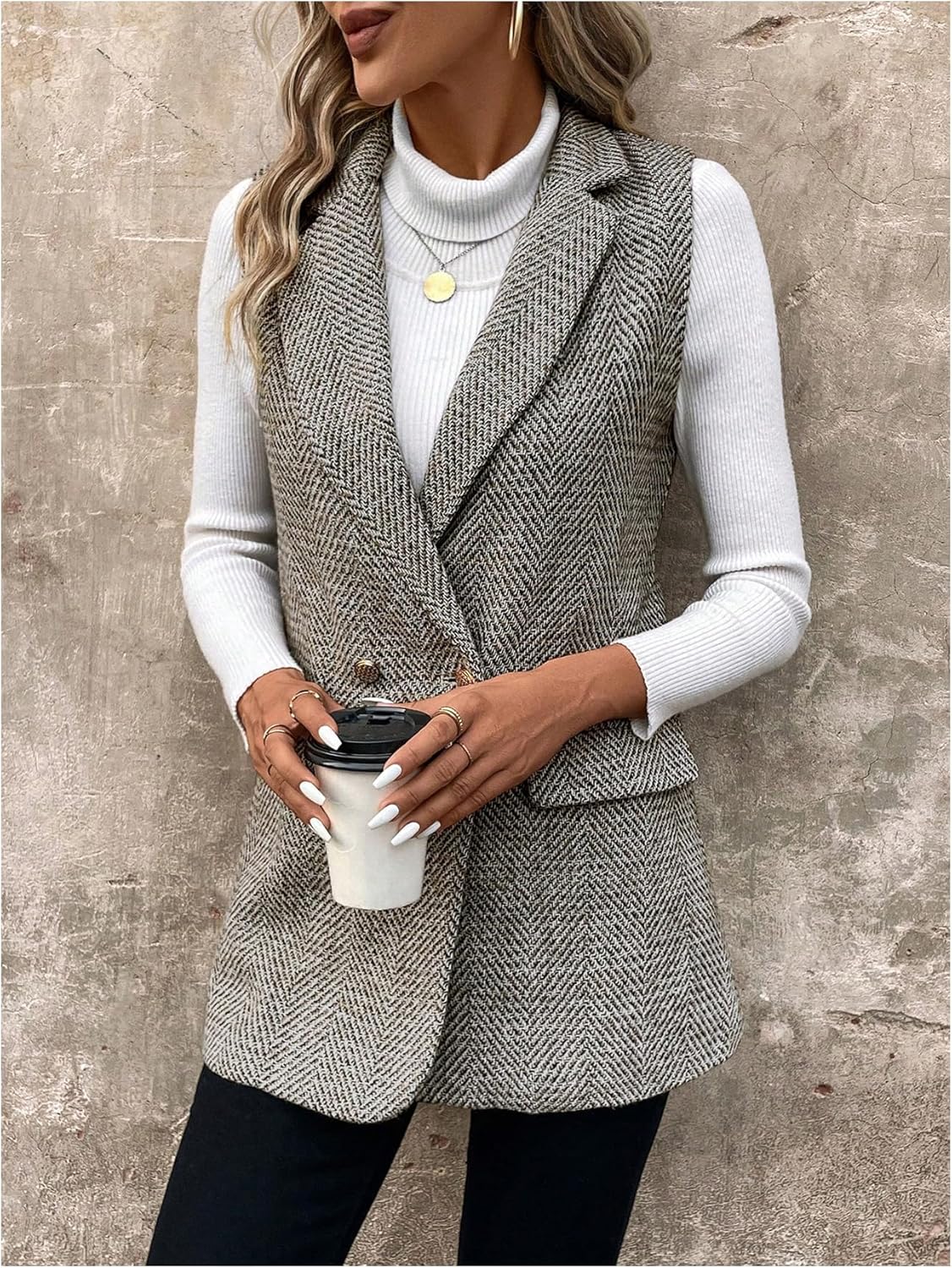Micah – Elegante Tweed-Westenjacke für Damen