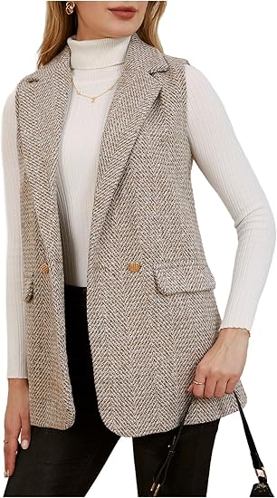 Micah – Elegante Tweed-Westenjacke für Damen
