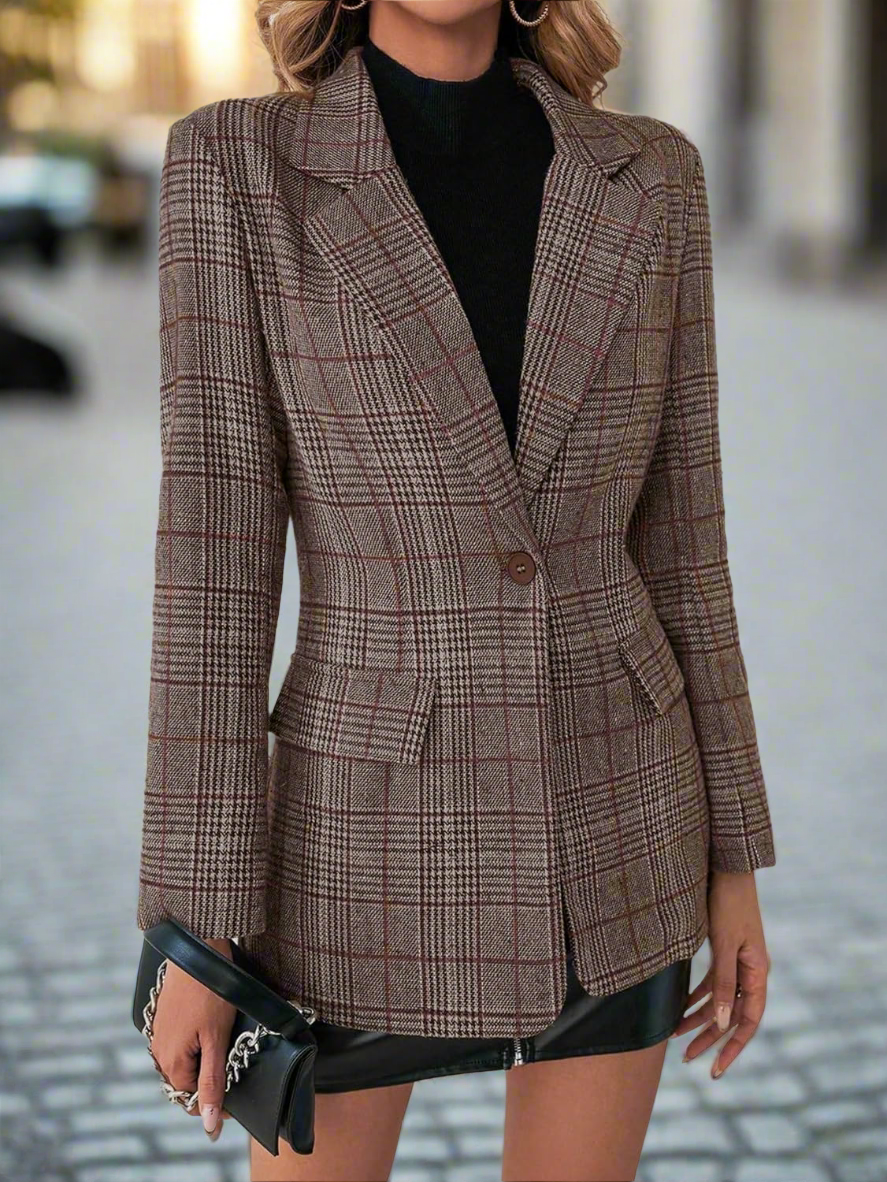 Iris– Casual Karierter Damenblazer