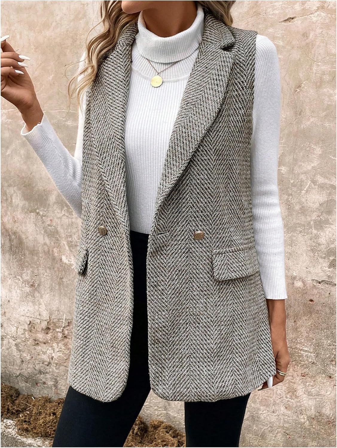 Micah – Elegante Tweed-Westenjacke für Damen