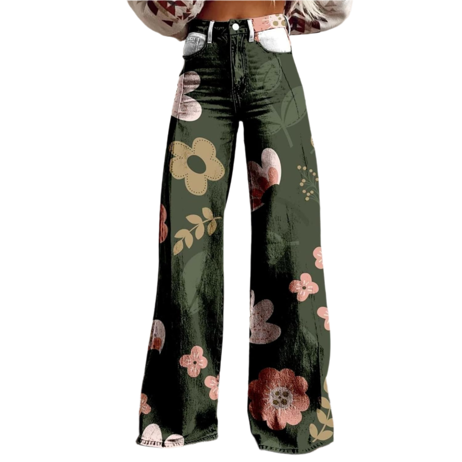 Alessia – Damen Jeans mit hoher Taille und weitem Bein