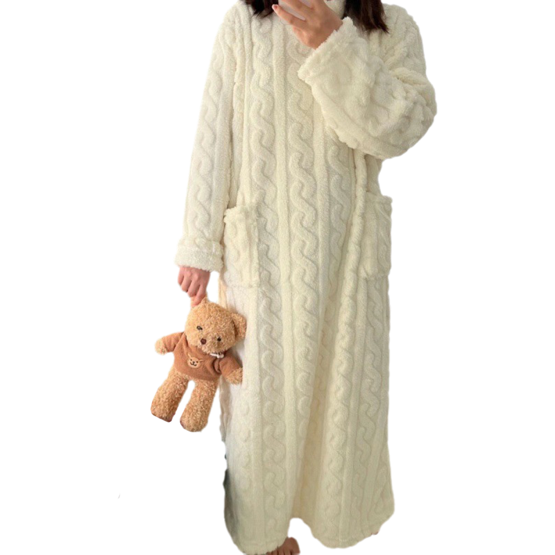 Elena – Luxuriöse Korallensamt Damen Winter-Hausmode