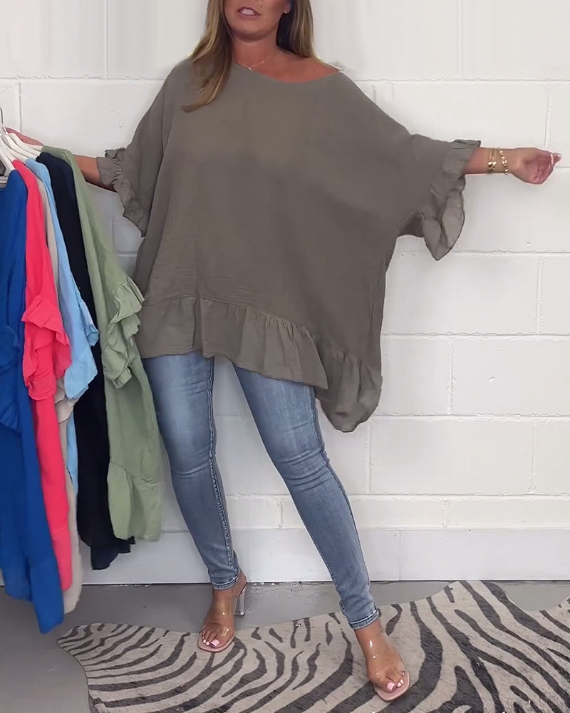 Sophia – Elegante Damenbluse mit gerafften Ärmeln