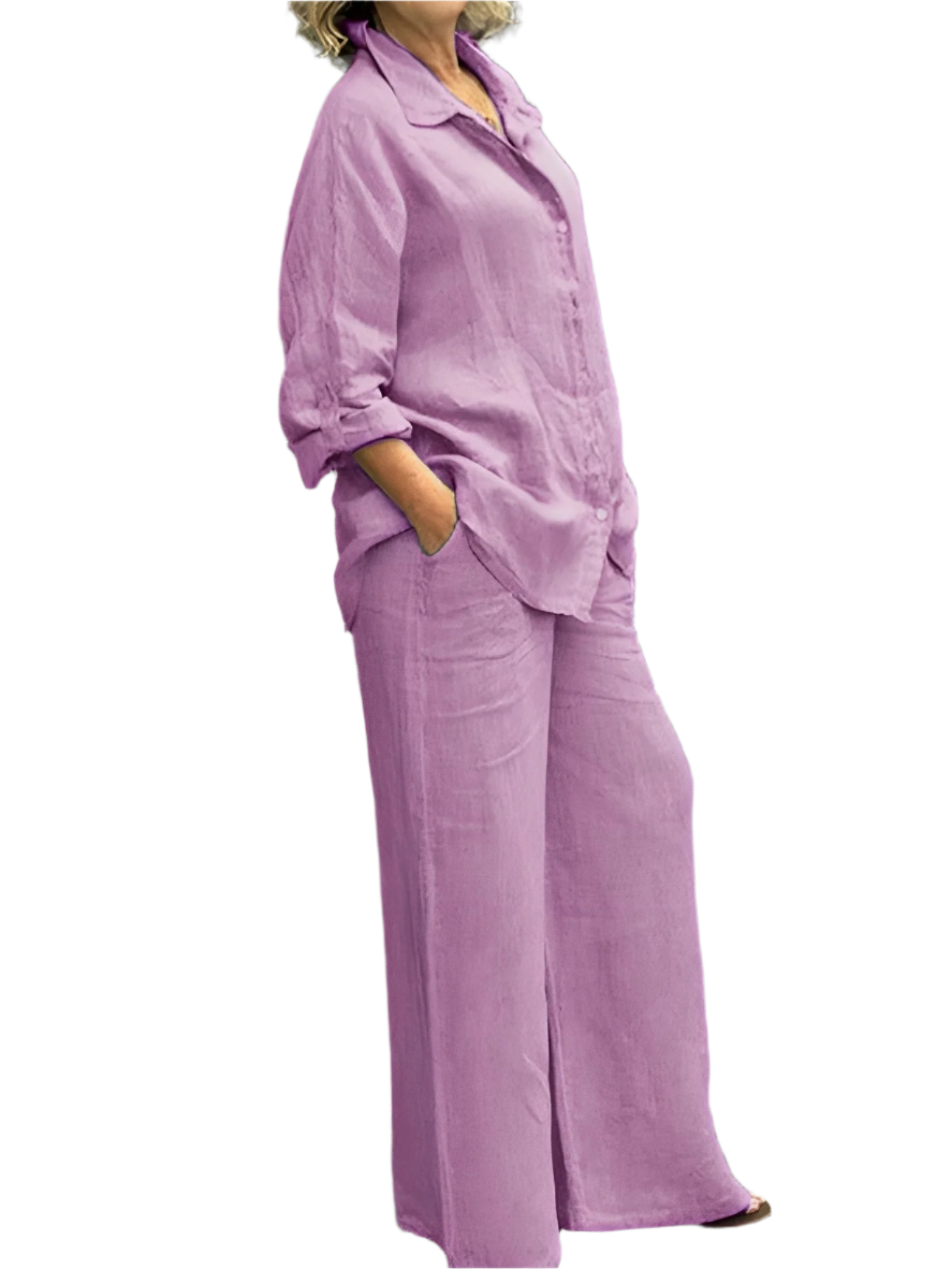 Lina - Damen 2-teiliges Leinen-Set