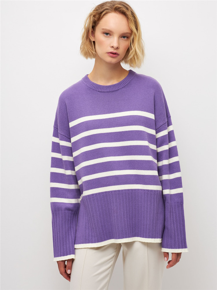 Élise – Bequemer Damen-Pullover mit Streifen