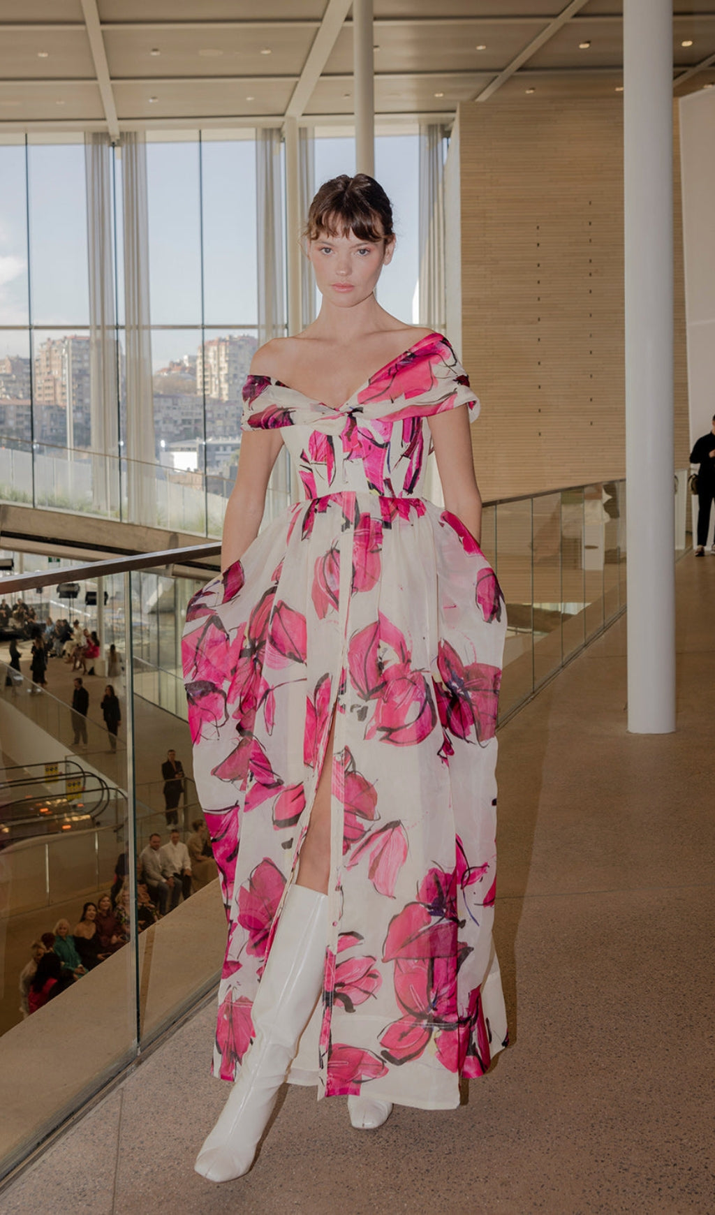 Isabella – Elegantes Bedrucktes Corsagen-Maxikleid für Damen