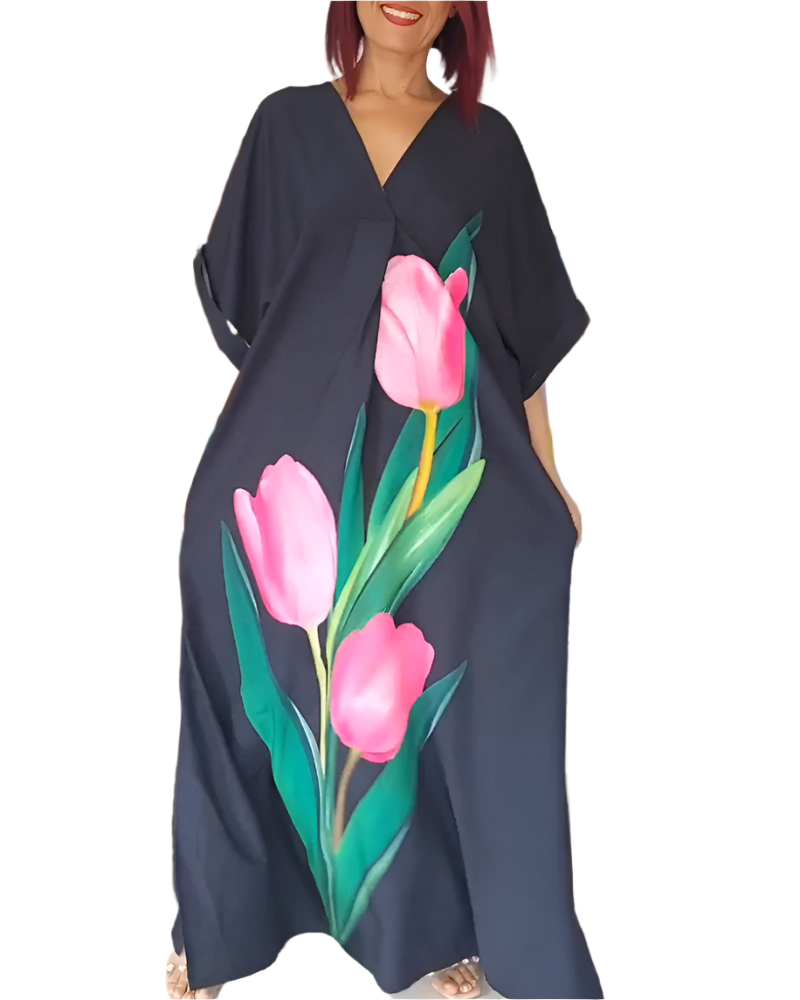Lena – Frauen Kleid mit Tulpenmuster