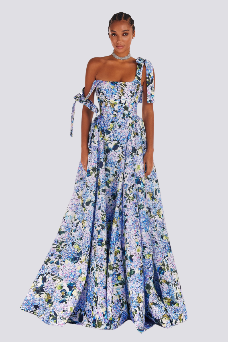 Sofia – Elegantes Maxi-Kleid für Damen mit Hydrangea-Details